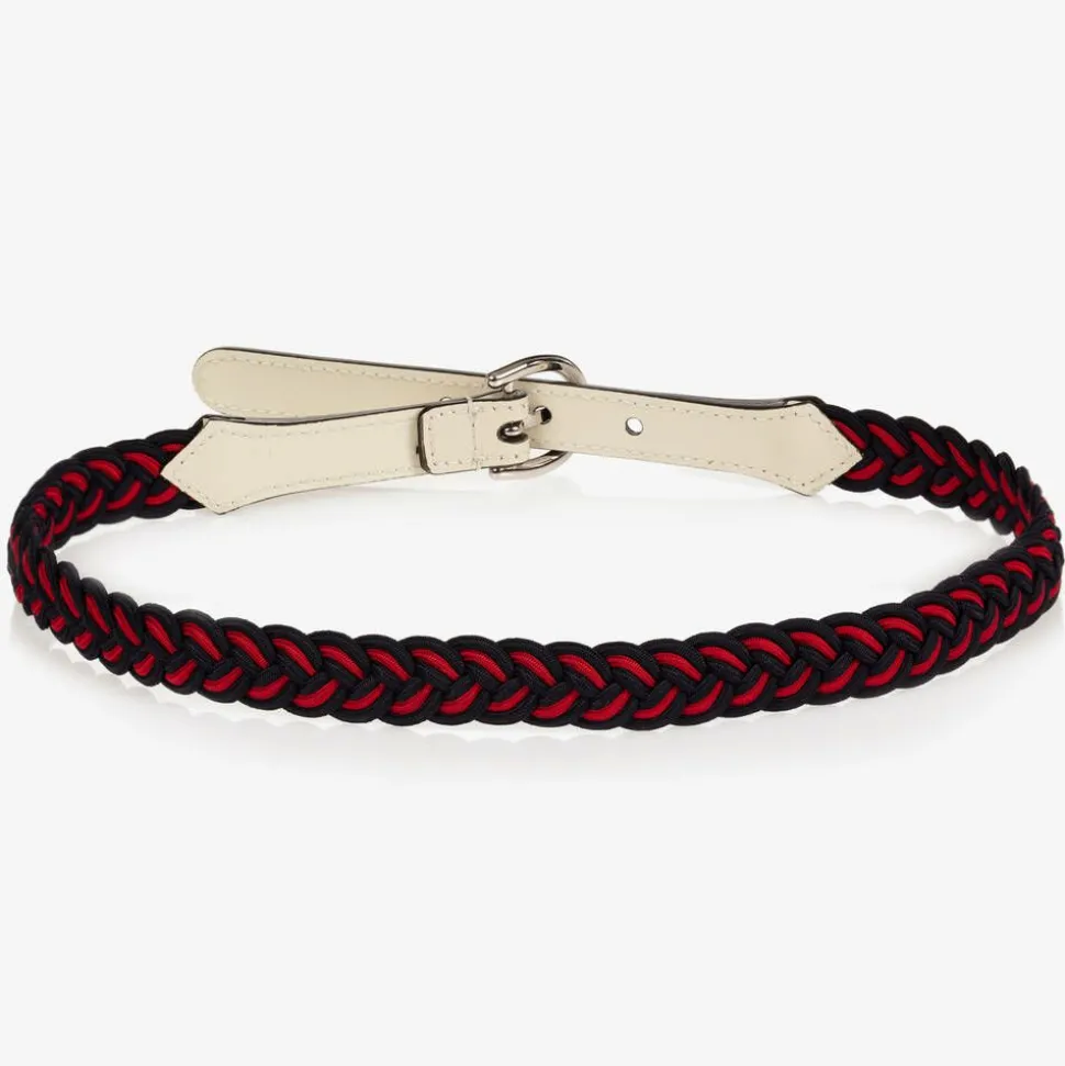 Blue & Red Braided Web Belt
