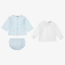 Blue & White Shorts Set