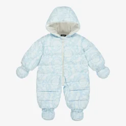 Blue Barocco Down Baby Snowsuit