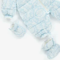 Blue Barocco Down Baby Snowsuit