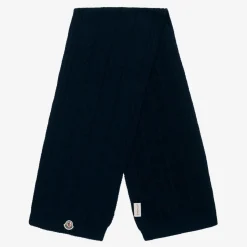 Blue Cable Knit Wool Scarf