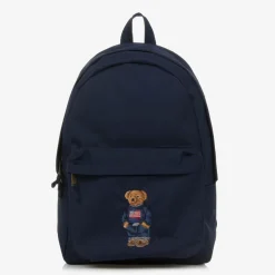 Blue Canvas Polo Bear Backpack (44cm)