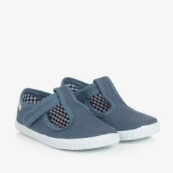 Blue Canvas T-Bar Shoes