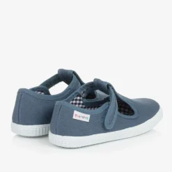 Blue Canvas T-Bar Shoes