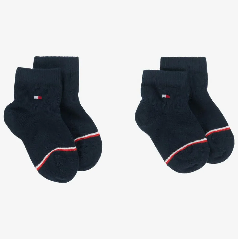 Blue Cotton Ankle Socks (2 Pack)