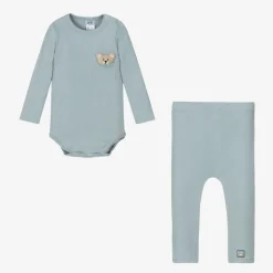 Blue Cotton Baby Trouser Set