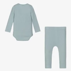 Blue Cotton Baby Trouser Set