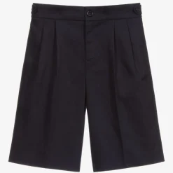 Blue Cotton Bermuda Shorts