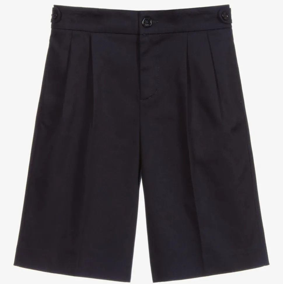 Blue Cotton Bermuda Shorts