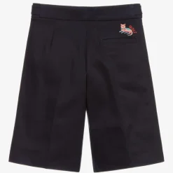 Blue Cotton Bermuda Shorts