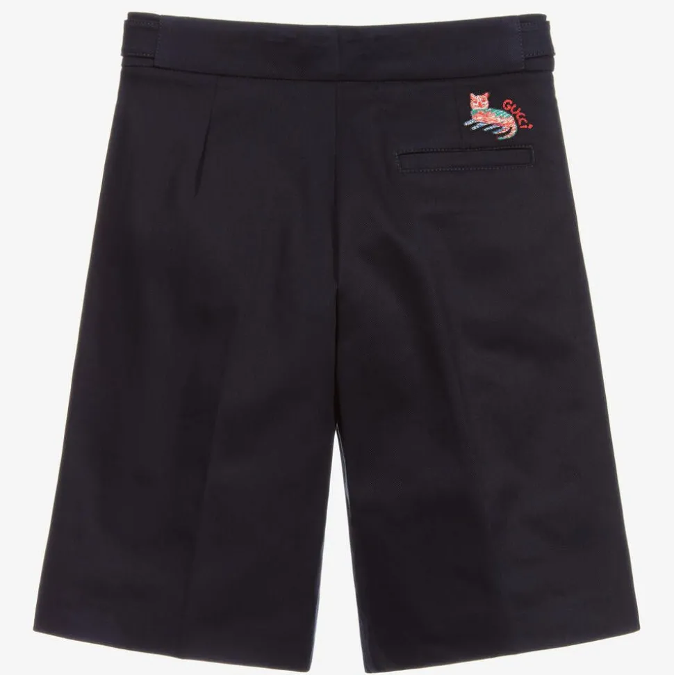 Blue Cotton Bermuda Shorts