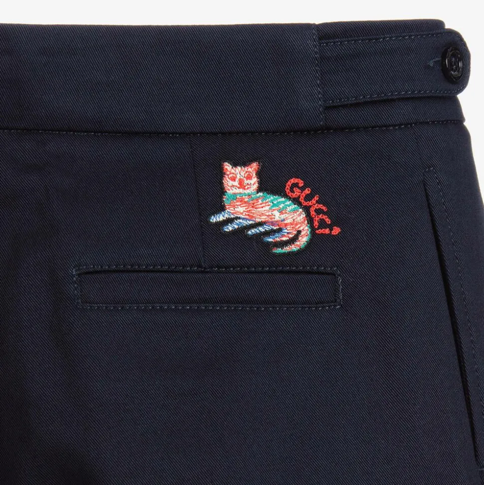 Blue Cotton Bermuda Shorts