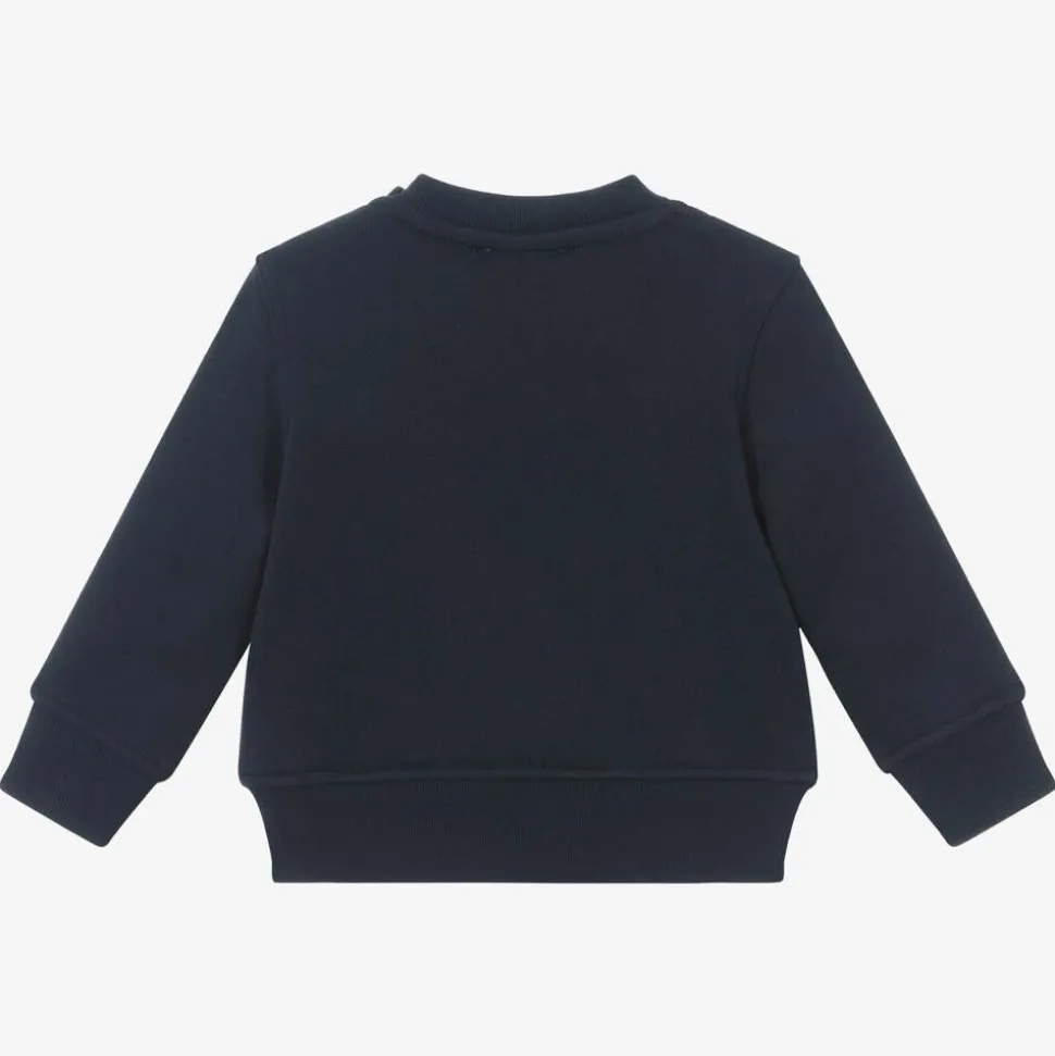 Blue Cotton Crest Baby Sweatshirt