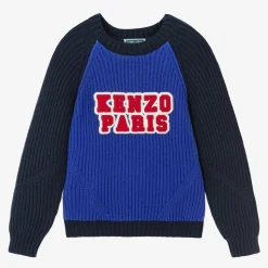 Blue Cotton Knit Sweater