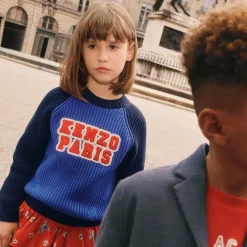 Blue Cotton Knit Sweater