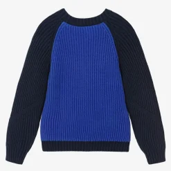 Blue Cotton Knit Sweater