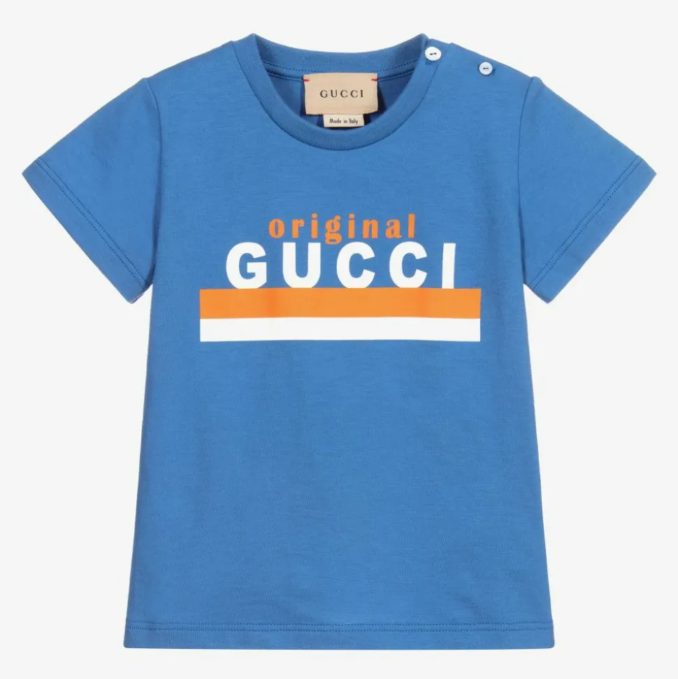 Blue Cotton Logo Baby T-Shirt