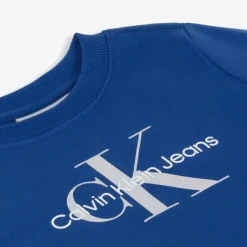 Blue Cotton Monogram Sweatshirt