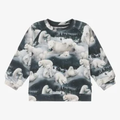 Blue Cotton Polar Bears Sweatshirt