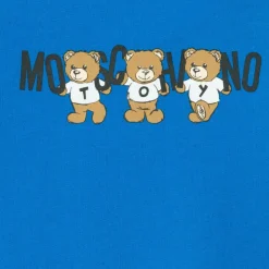 Blue Cotton Teddy Bear Logo Tracksuit