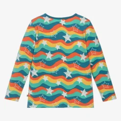 Blue Cotton Wavy Stripes & Stars Top