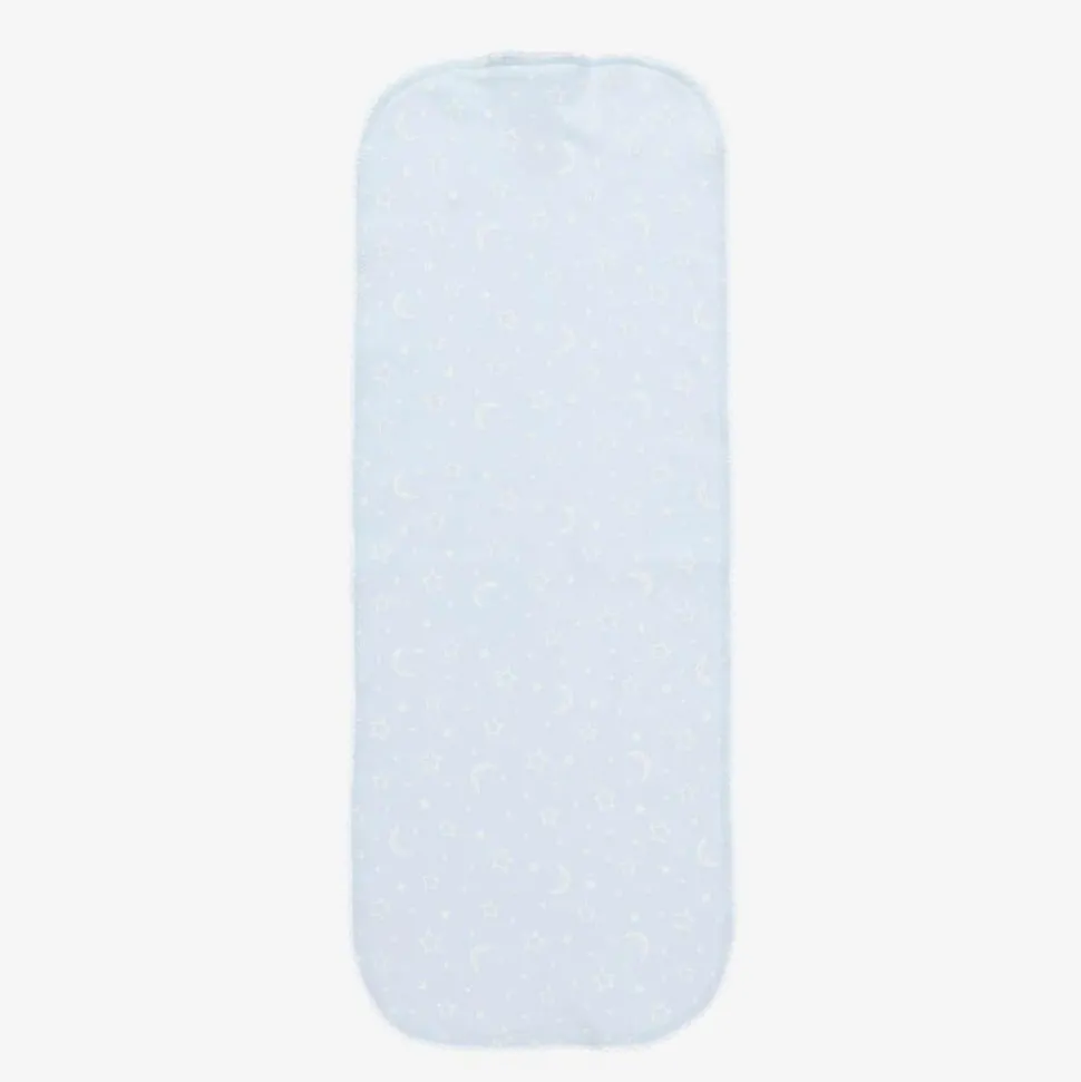 Blue Crescent Moonlight Pima Cotton Burp Cloth (48cm)