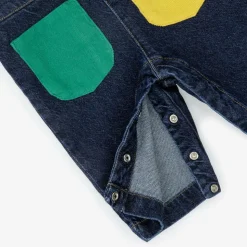 Blue Denim Colourblock Dungarees