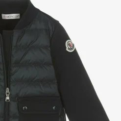 Blue Down Padded Cotton Baby Zip-Up Top