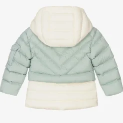 Blue Down Padded Hooded Jacket