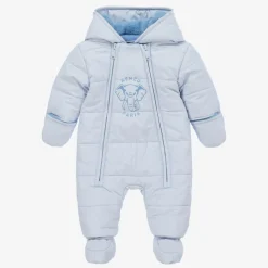 Blue Elephant Puffer Baby Snowsuit