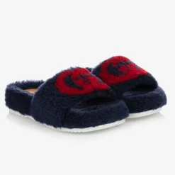 Blue Faux Fur Logo Sliders