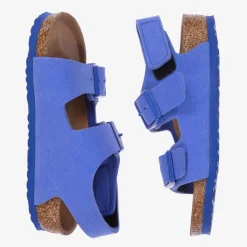 Blue Faux Leather Sandals