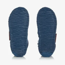 Blue Felted Wool Slippers