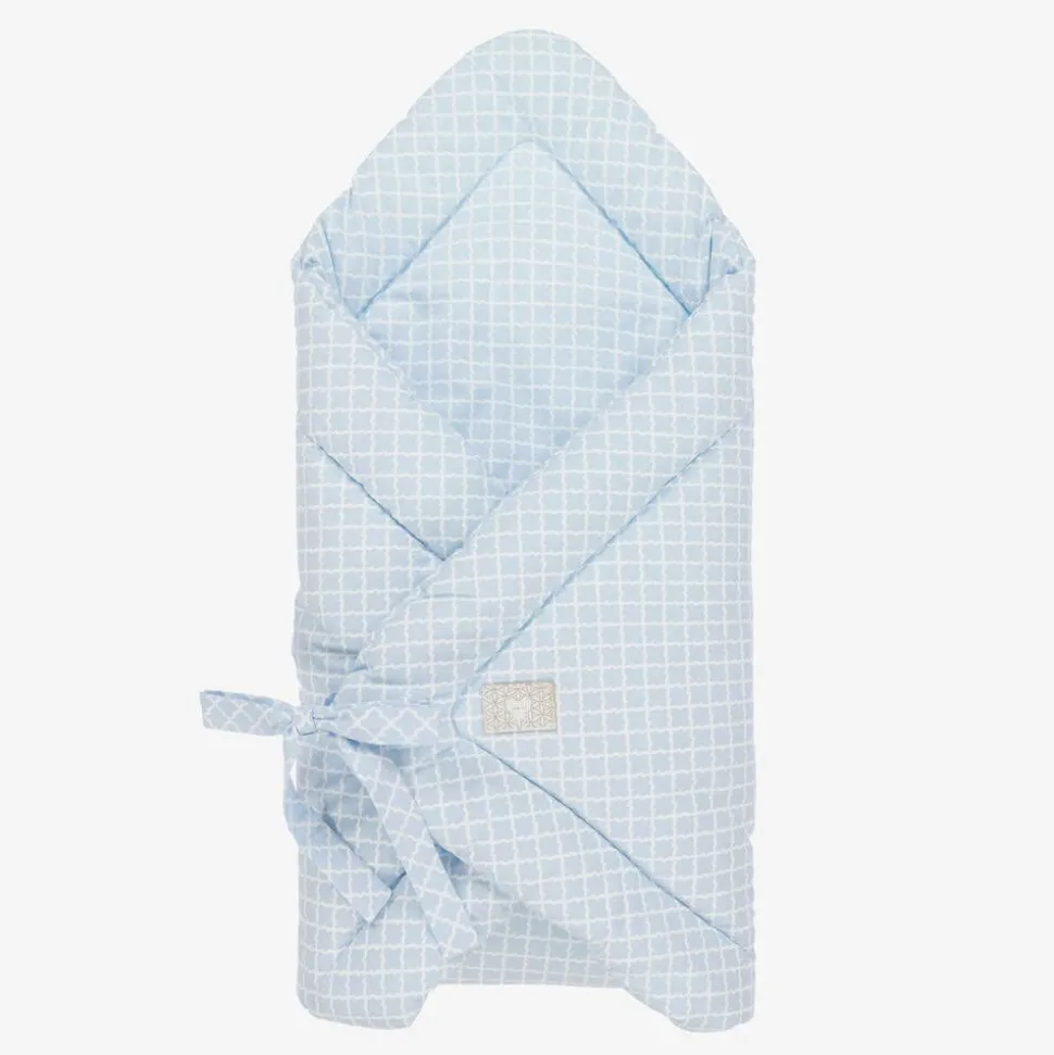 Blue Geometric Print Cotton Baby Nest (62cm)