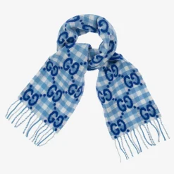 Blue GG Logo Scarf (140cm)