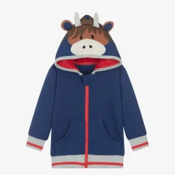 Blue Hamish Highland Cow Zip-Up Top
