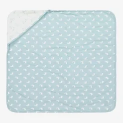 Blue Hare Print Reversible Cotton Blanket (69cm)