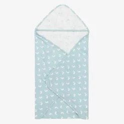 Blue Hare Print Reversible Cotton Blanket (69cm)