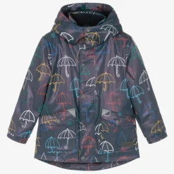 Blue Hooded Waterproof Umbrella Raincoat