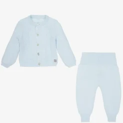 Blue Knitted Baby Trouser Set