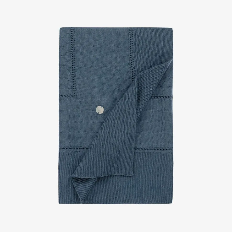 Blue Knitted Blanket (108cm)