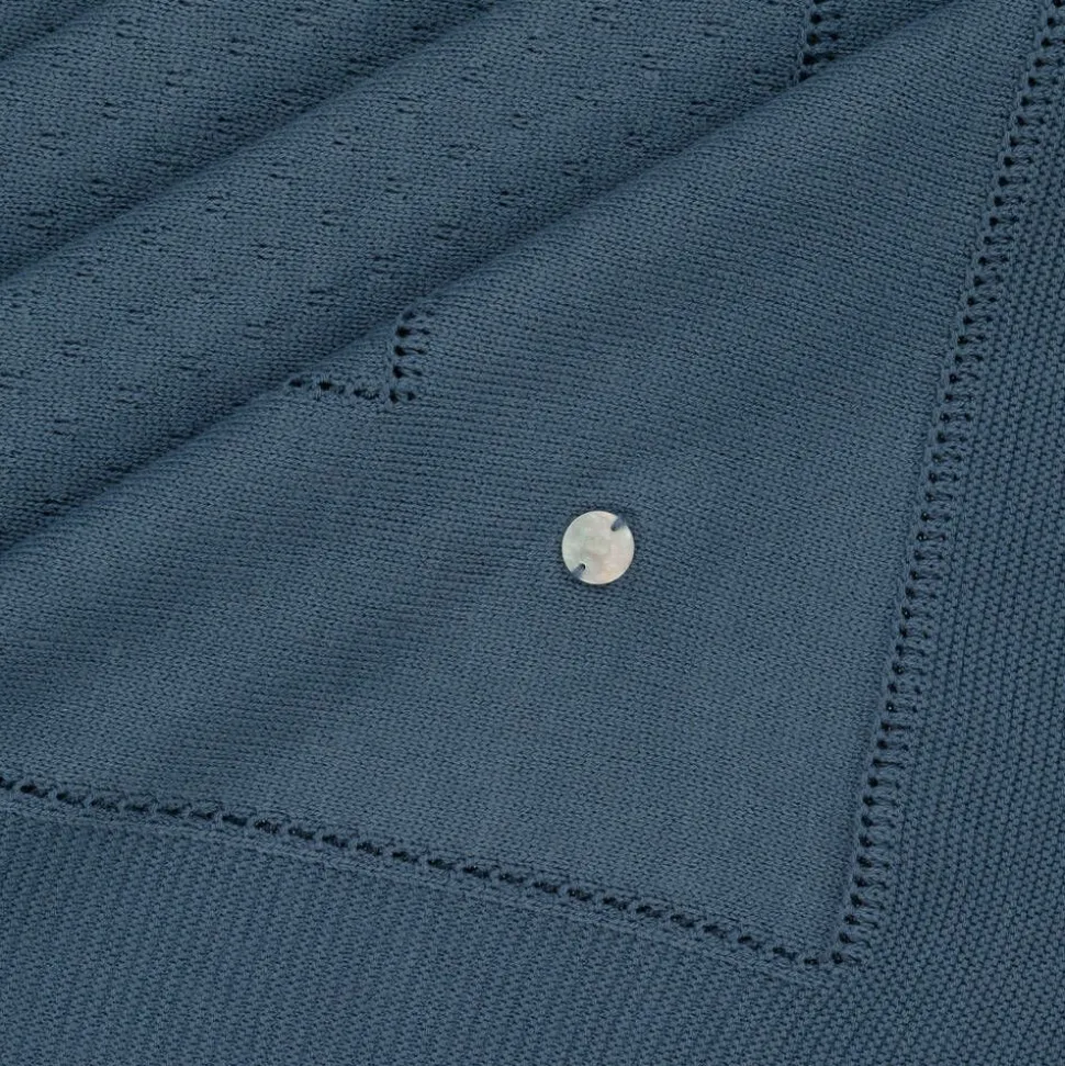 Blue Knitted Blanket (108cm)