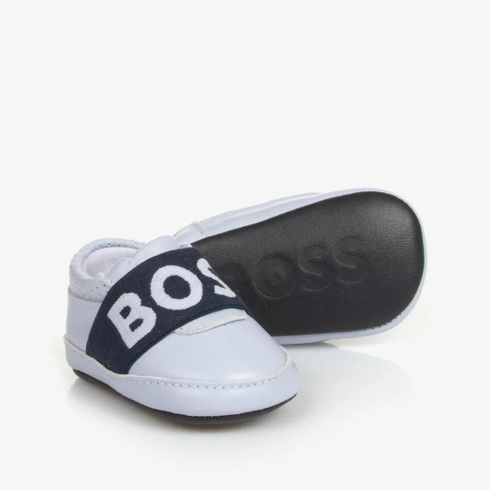 Blue Leather Baby Pre-Walker Shoes