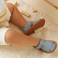 Blue Leather Baby Sandals