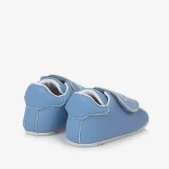 Blue Leather Elephant Pre-Walker Shoes