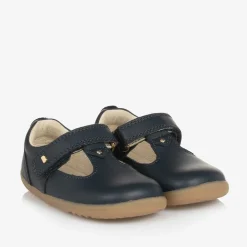 Blue Leather First Walker Shoes