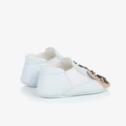 Blue Leather Leopard Pre-Walkers