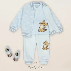 Blue Leather Leopard Pre-Walkers