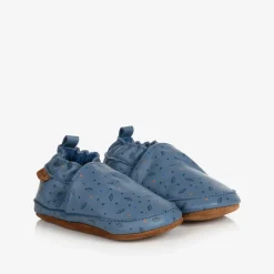 Blue Leather Slippers