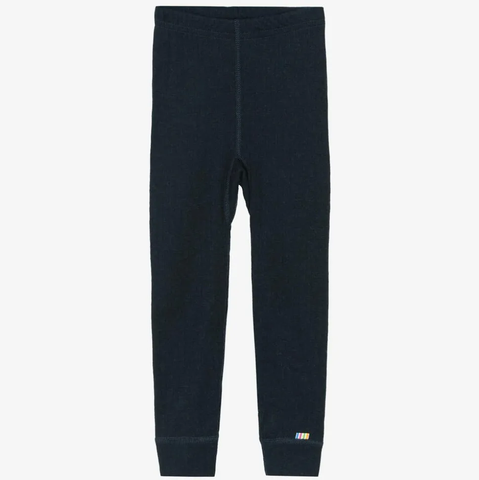 Blue Merino Wool Leggings